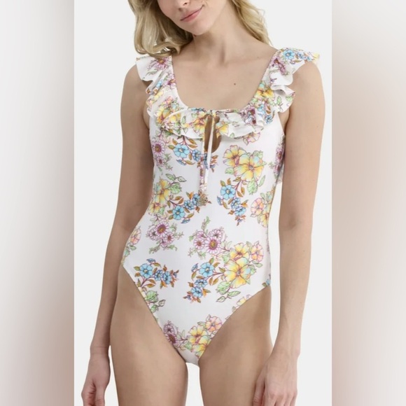 Jessica Simpson Women’s Ruffle One Piece Swimsuit - Size S - Picture 1 of 5